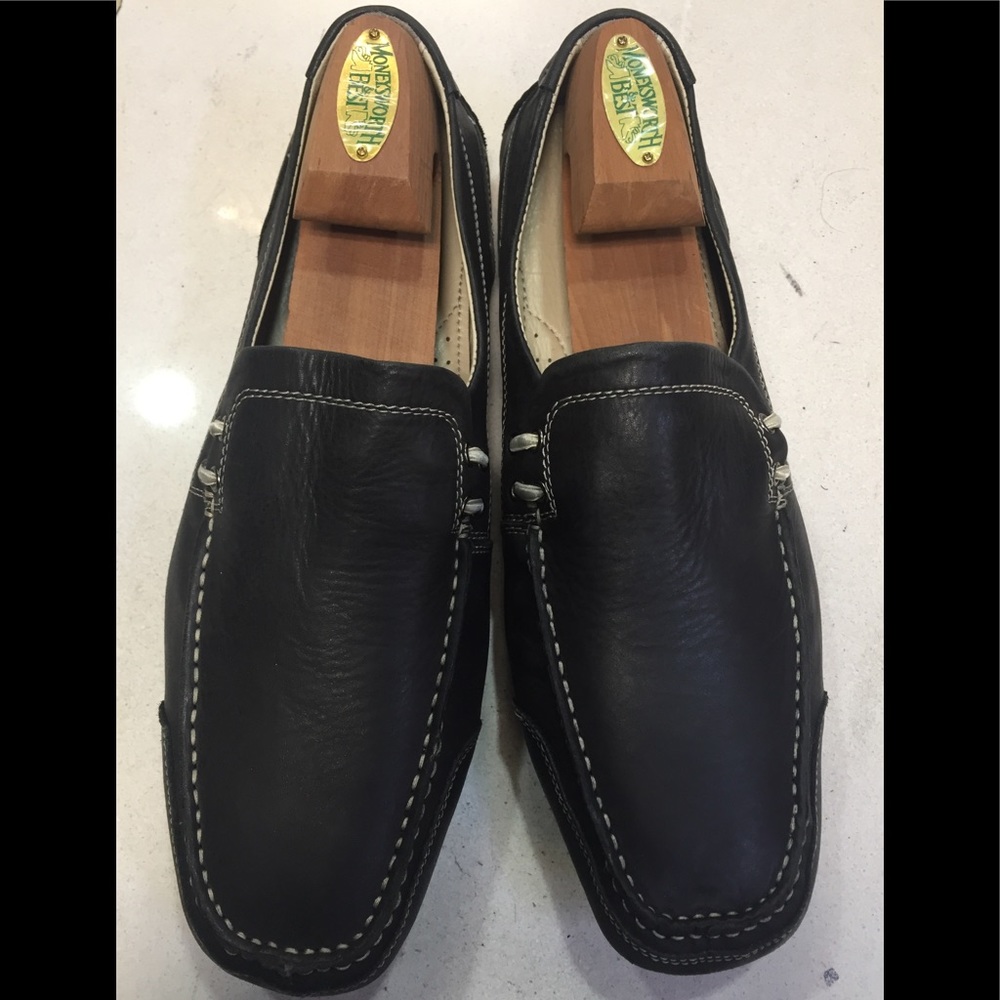 NWOT! Bacco Bucci Studio Black Leather Loafers 9.5